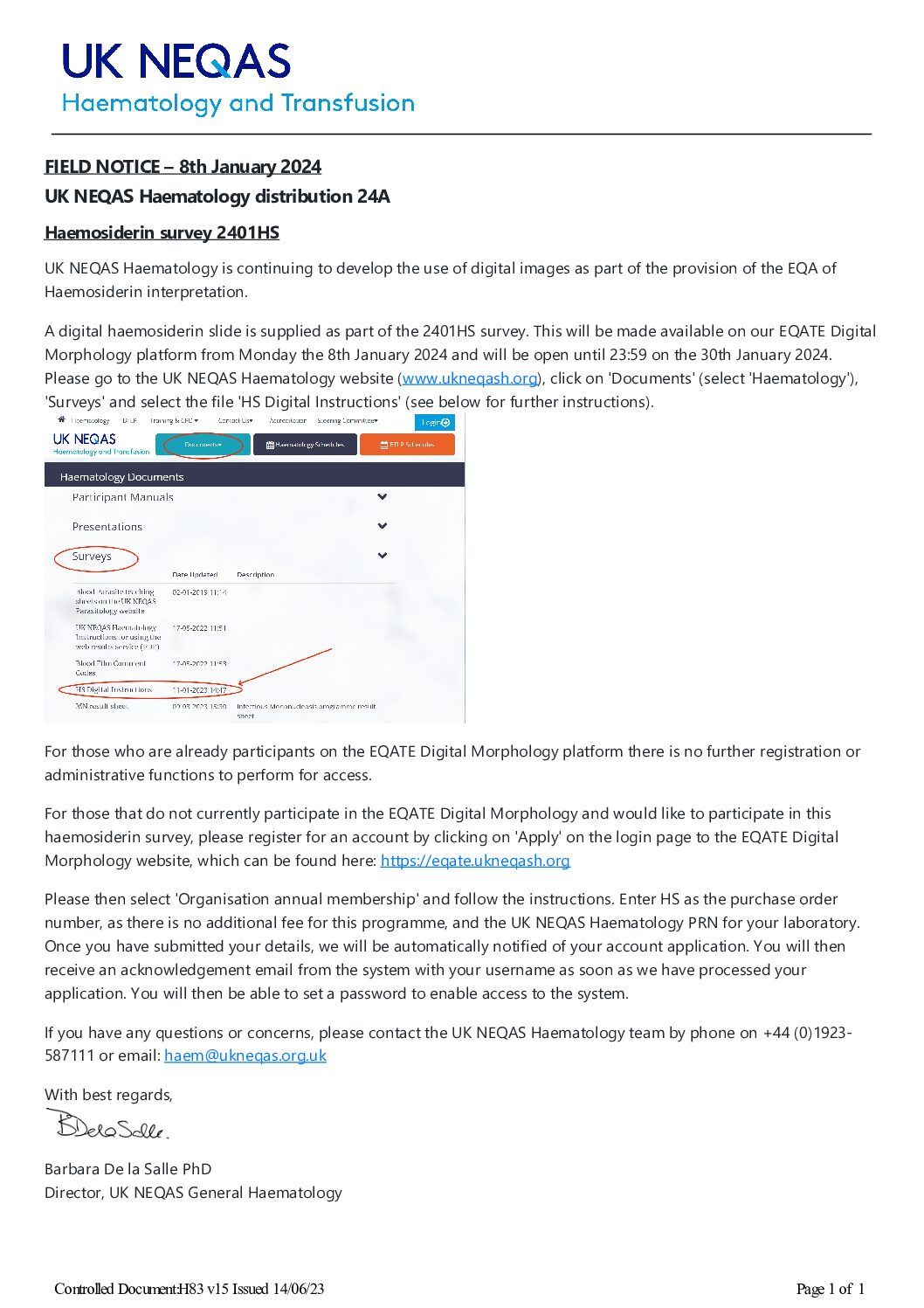 UK NEQAS BC & H – 8° UK NEQAS USERS MEETING