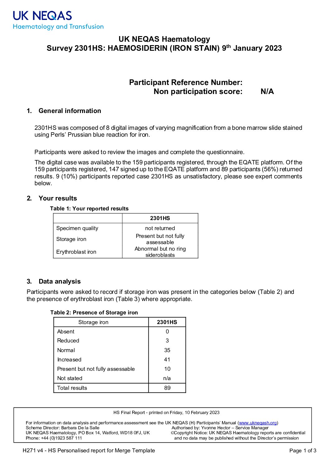 UK NEQAS BC & H – 8° UK NEQAS USERS MEETING