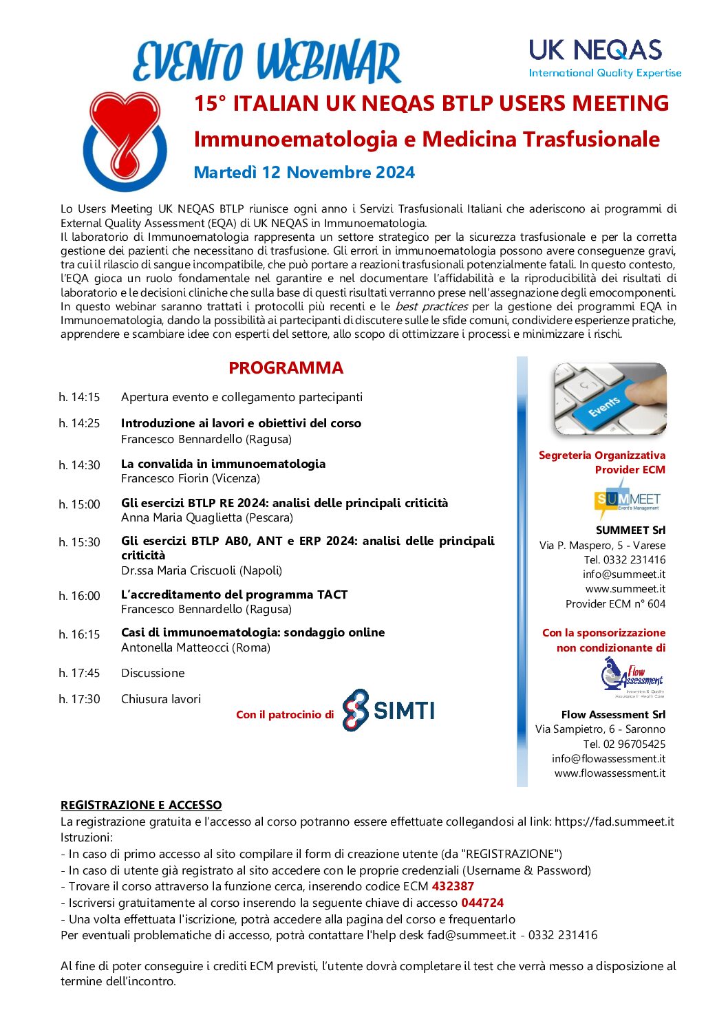UK NEQAS BC & H – 8° UK NEQAS USERS MEETING